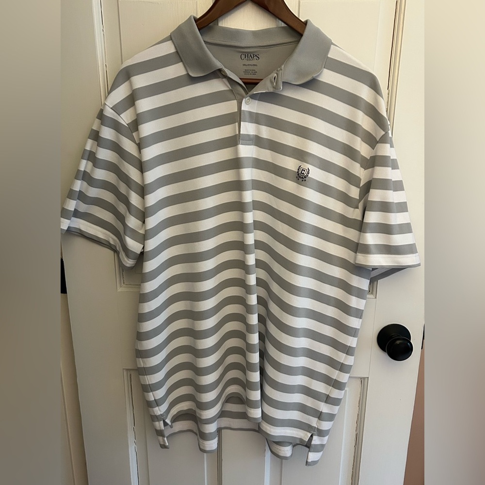 Men's Chaps Golf striped polo shirt